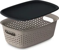 Aufbewahrungsbox Mit Deckel Durchbrochen Kunststoffbehälter Container 28X19X10,5 Cm 3,5 L  Hellbraun