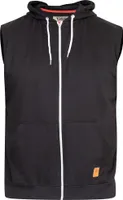 Duke - "D555 Blake" Hoodie mit durchgehendem Reißverschluss für Herren Ärmellos DC194 (4XL) (Schwarz)