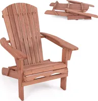 COSTWAY Adirondack židle skládací, zahradní židle s nosností 180 kg, zahradní židle s vysokým opěradlem a širokými područkami