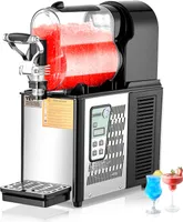 VEVOR kommerzielle Slusheis Maschine 3 L Einzeltank-Maschine für gefrorene Getränke, 12 Tassen Edelstahl Slush-Eis-Maschine mit Tastenfeld Softeis Maker für Partys Restaurants Cafés Bars Schwarz