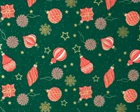 Geschenkpapier mit Weihnachtskugeln 70cm x 2m Rolle Grün / Rot / Gold