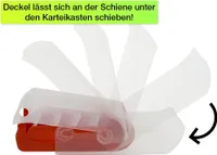 TimeTEX Lernbox A8 Kunststoff mit 100 Lernkärtchen, rot