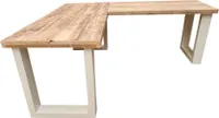Wood4you - Eckschreibtisch - New England Gerüstholz weiß - 190/120