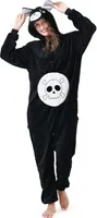 Schwarzes Glücksbärchi Kostüm, Onesie, Overall, Jumpsuit für Erwachsene, Damen, Herren, "Pechbärchi" Fasching, M
