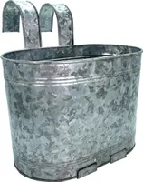 Metall Balkonkasten silber - 31 x 34 x 30 cm - Verzinkt - Blumenkasten Pflanzkasten Pflanztopf