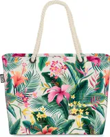VOID Tropen Dschungel Blumen Strandtasche Shopper 58x38x16cm 23L XXL Einkaufstasche Tasche Reisetasche Beach Bag