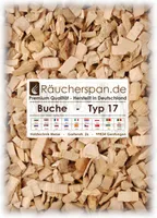 Räucherchips von räucherspan.de - jetzt auch bei Kaufland - für Räucherbox, Gasgrill - Buche Typ 17, 1kg