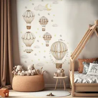 Muralo Aufkleber für Kinderzimmer Ballons Wolken Sterne Wandtattoo Wandsticker 60x30cm