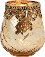 Windlicht Marokko aus Glas und Metall in orientalischem Stil