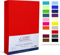 Carmy Spannbettlaken Jersey 90x200 - 100x200 cm Rot 100% Baumwolle