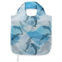 ABAKUHAUS Meerestiere Tragetasche aus Stoff, Unterwasser-Fisch-Muster, Praktische Altagsmode Einkaufstaschen, Blau und Grau