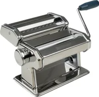 Fackelmann Nudelmaschine Easyprepare, hochwertige Pastamaschine aus Edelstahl, manuelle Nudelmaschine mit 2 verschiedenen Nudelwalzen, Pastamaker für Spaghetti, Bandnudeln, Lasagne (Farbe: Silber)
