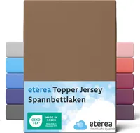 etérea Jersey Topper Spannbettlaken 90x200 - 100x200 cm Stucco für 5 - 10 cm Steghöhe 100% Baumwolle -  Spannbetttuch Matratzen Bett Bezug - Bettlaken 90x200cm - 100x200cm Braun