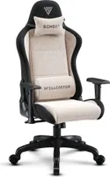 Fotel gamingowy Sense7 Spellcaster FUKU, fotel gamingowy, fotel biurowy, ergonomiczne krzesło do biurka, krzesło obrotowe z zagłówkiem do 150 kg, tkanina, beżowy