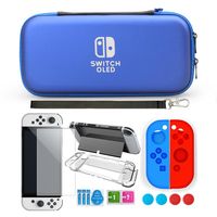 Nintendo Switch OLED Tasche mit Zubehör Blau 9-teilig