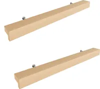 Sossai Holz Möbelgriffe aus Buche | GAH01 | Lochabstand 160mm, Länge 220mm, 2 Stück