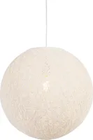 QAZQA - Modern Pendelleuchte I Esstisch I Esszimmer I Pendellampe I Hängelampe I Pendellampe I Pendelleuchte I Lampe I Leuchte im Landhausstil weiße Kugel 45cm - Corda I Wohnzimmer I Schlafzimmer - Pa