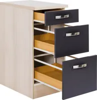 Optifit Schubladenunterschrank Porto220 BxTxH 40 x 60 x 84,8 cm anthrazit matt zerlegt HWPO U436-7+
