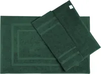 NatureMark 2er Pack Badvorleger Badematte |  | 100% Baumwolle | 50 x 80 cm | Duschvorleger Duschmatte Doppelpack | Farbe: Dunkel grün