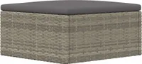 vidaXL Záhradná stolička s vankúšom Grey Poly Rattan