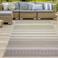 In- & Outdoor Teppich Sisal gestreift in beige braun Größe - 200 x 280 cm