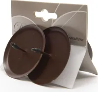 Kerzenhalter Adventskranz Metall 6cm, 4 Stück, Farbe:braun
