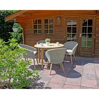 Garden Pleasure Sitzgruppe Arvada taupe, braun Kunststoff, Holz, 9-teilig