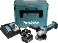 Makita DGA 452 RFJ Akku Winkelschleifer 18 V 115 mm + 2x Akku 3,0 Ah + Ladegerät + Makpac