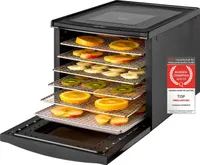 TZS First Austria Dörrautomat, Dörrgerät, 500W, 24h Timer, Temperaturregler 35-70°C, 6 Edelstahl Dörrtabletts, Obst, Gemüse, Dörrapparat, digitales Display