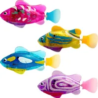 4 Stück elektrisches Fischspielzeug, Kinder elektrisches Fisch Badespielzeug Set mit Licht Wiederverwendbar, 8*2*3.5cm