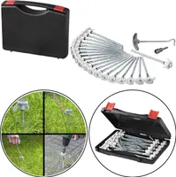 20 x Schraub Heringe 20cm + Koffer Adapter Heringzieher Erdnägel Zelt Heringset