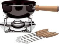 Silit Käsefondue-Set 9-teilig, Fondue für 6 Personen, Silargan Funktionskeramik, Induktion, spülmaschinengeeignet, Kasserolle Rechaud Brenner Fonduegabeln