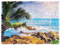 Unidragon Holzpuzzle - Puzzle mit einzigartiger Form, tollen Farben, präzisen Puzzleteilen - Tolles Geschenk für Erwachsene & Kinder, Jungen, Mädchen - Nature Tropical Beach,  (43 x 30 cm), 500 pieces, King Size