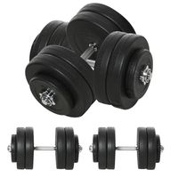 HOMCOM Hantelset 2er Kurzhanteln, 50 kg Kurzhantel Set mit 2 Kurzhantelstangen, 12 Gewichten & 4 Sternverschlüsse, für Krafttraining, Fitness, Stahl, Schwarz