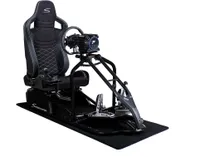 SIM Racing Cockpit Seat Pro Sim Rig SCHWARZ | Gaming Simulator Cockpit | Rennsimulator Lenkradständer Race Weave Anthrazit