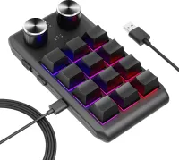 Kabellose Einhand-Gaming-Tastatur, benutzerdefinierte Makro-Tastatur, 12-Tasten-uwBT-Rotschalter, Hot-Swap-faehig fuer Gaming und Design, benutzerdefinierte PS 3D MAX AE AI-Tastatur