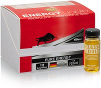 ENERGY LIQUID - 12 Trinkampullen á 60 ml - Energy Shot- Trainings Booster- Testo Booster- Mit Koffein, Taurin, Aminosäuren, Beta-Alanin und Guarana
