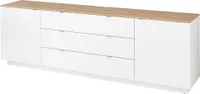 TV Sideboard Fernsehschrank weiß mit Artisan Eiche, Breite 240 cm CUST-36