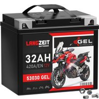 LANGZEIT Y60-N30L-A GEL Motorradbatterie 12V 32Ah 420AEN GEL Batterie 12V 53030 anstatt 28Ah 30Ah