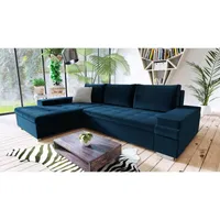 MIRJAN24 Ecksofa Bangkok Mini, Moderne Eckcouch für Wohnzimmer, Schlaffunktion und Bettkasten, Gästezimmer, L-Form Sofa (Kronos 09 + Kronos 09 + Paros 5)
