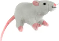 Kuscheltier Ratte 19cm weiß als süße Geschenkidee, Kostümzubehör oder Halloween-Deko