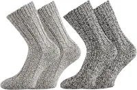 FussFreunde 2 Paar superweiche Norwegersocken, vorgewaschen, Grautöne, Größe 39-42