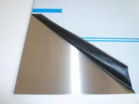 B&T Metall Edelstahl V2A Blech-Zuschnitt geschliffen K240, foliert | 0,80 mm stark | Größe 200 x 450 mm (20 x 45 cm)