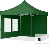 3x3m Pavillon Faltpavillon Klappzelt inkl. 2 Seitenteile Stahl Faltzelt Garten Partyzelt grün