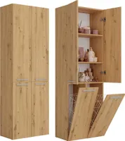 Badschrank mit Wäschekorb ATSO 2 – Artisan-Eiche