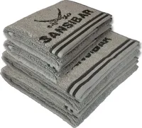 Sansibar Sylt Handtuch Set, Sansibar Frottier-Serie Doubleface Set Nr. 1, (4er Set, 4-St), silber/anthrazit