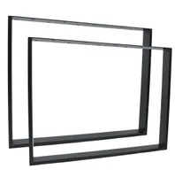 Natural Goods Berlin Möbelkufen RECHTECK, Tischkufen, Tischbeine, Tischgestell, Esstisch, Bank, Couchtisch, Schwarz, B90xH72 cm, 2 Stück