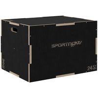 SPORTNOW Sprungbox, 3 in 1 Plyo Box Holz mit Griff, Plyometric Plattform für Zuhause, Fitnessstudio, Schwarz