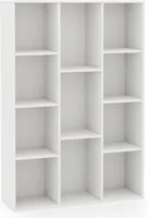 KOMFOTTEU Regał otwarty z 11 przegrodami, wolnostojący regał sześcienny, wolnostojący regał biurowy, regał na dokumenty 74 x 24 x 106 cm, biały
