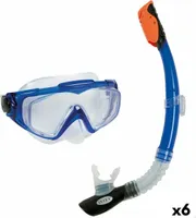 Taucherbrille mit Schnorchel Intex Aqua Pro Blau (6 Stück)